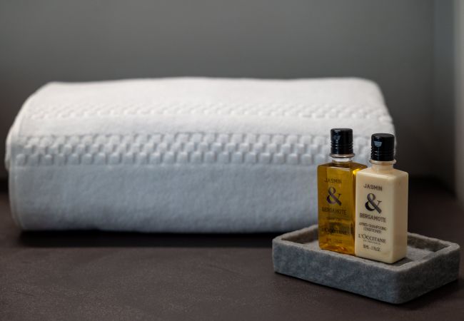 Villa in Olbia - Villa Azul Villa Azul - bathroom with shower and luxury details in rental villa in Pittulongu